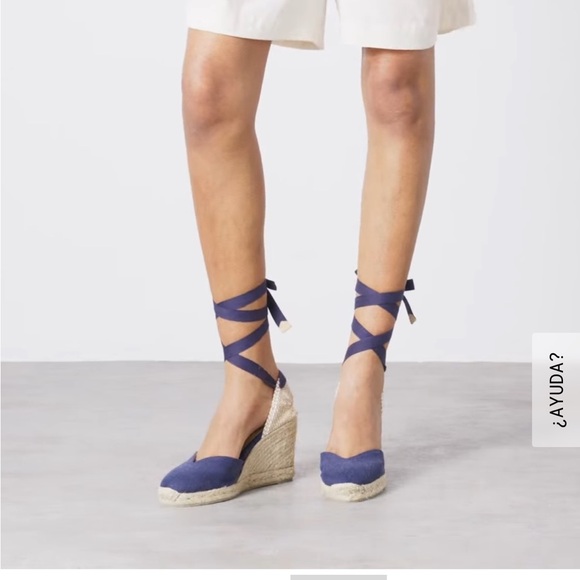 Castaner Navy and Tan Espadrille Wedges - Picture 4 of 12